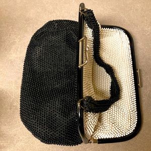 1960’s Vintage Reversible Purse, Beaded, Black, White